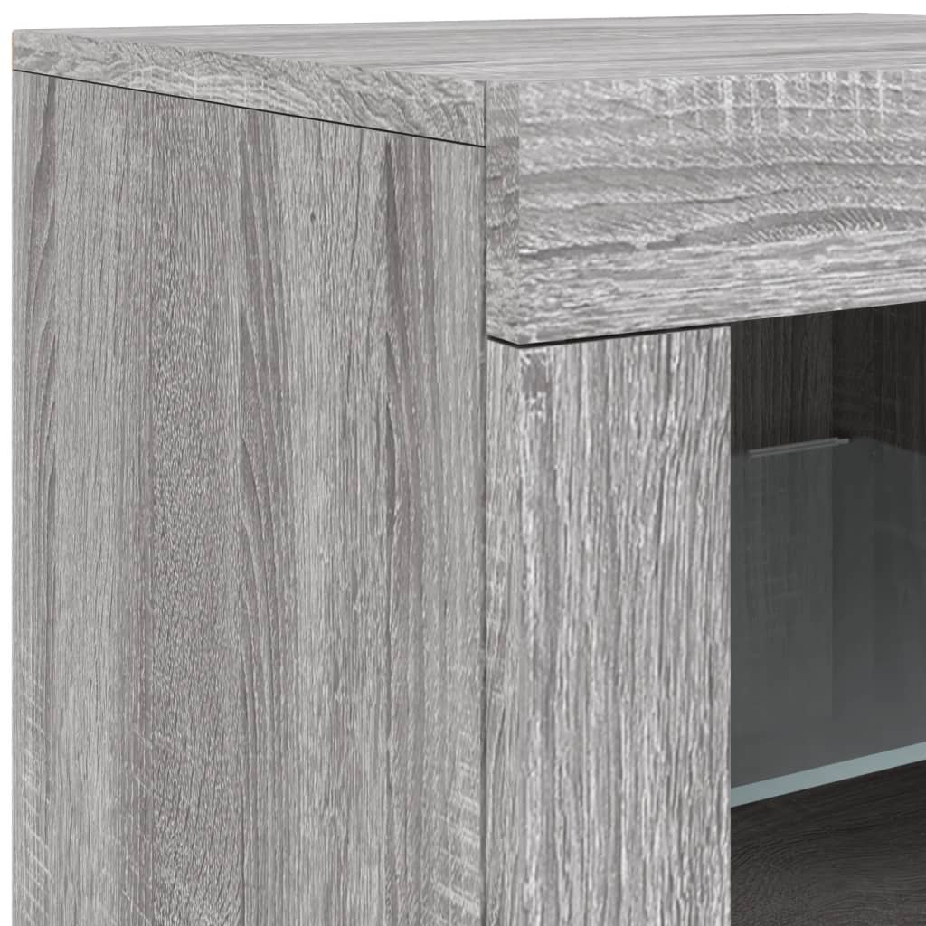 Komoda s LED svjetlima boja sivog hrasta 164 x 37 x 67 cm
