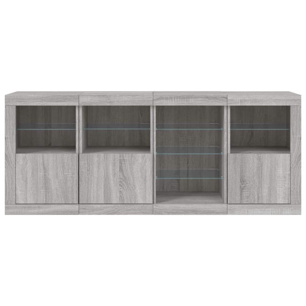Komoda s LED svjetlima boja sivog hrasta 164 x 37 x 67 cm