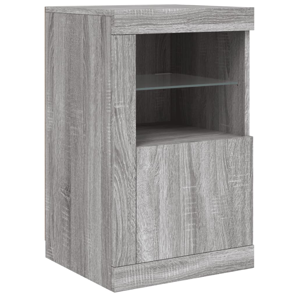 Komoda s LED svjetlima boja sivog hrasta 164 x 37 x 67 cm