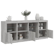 Komoda s LED svjetlima boja sivog hrasta 164 x 37 x 67 cm