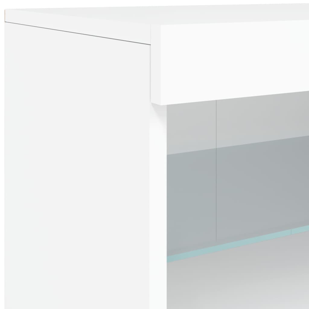 Komoda s LED svjetlima bijela 123 x 37 x 67 cm