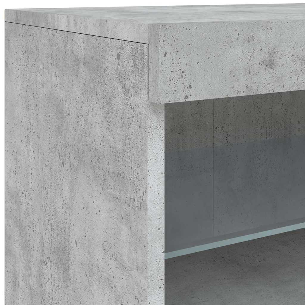 Komoda s LED svjetlima siva boja betona 142,5x37x67 cm