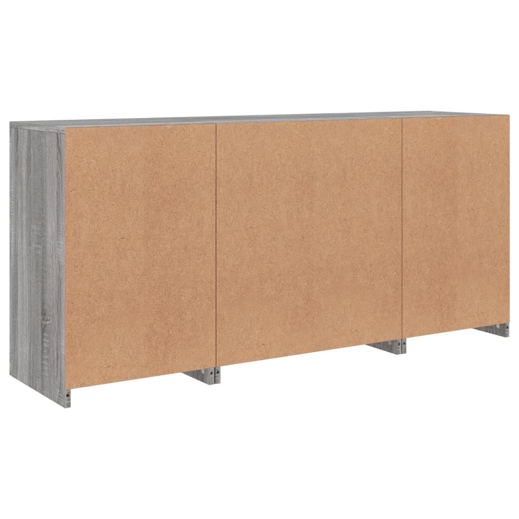 Komoda s LED svjetlima boja sivog hrasta 142,5x37x67 cm