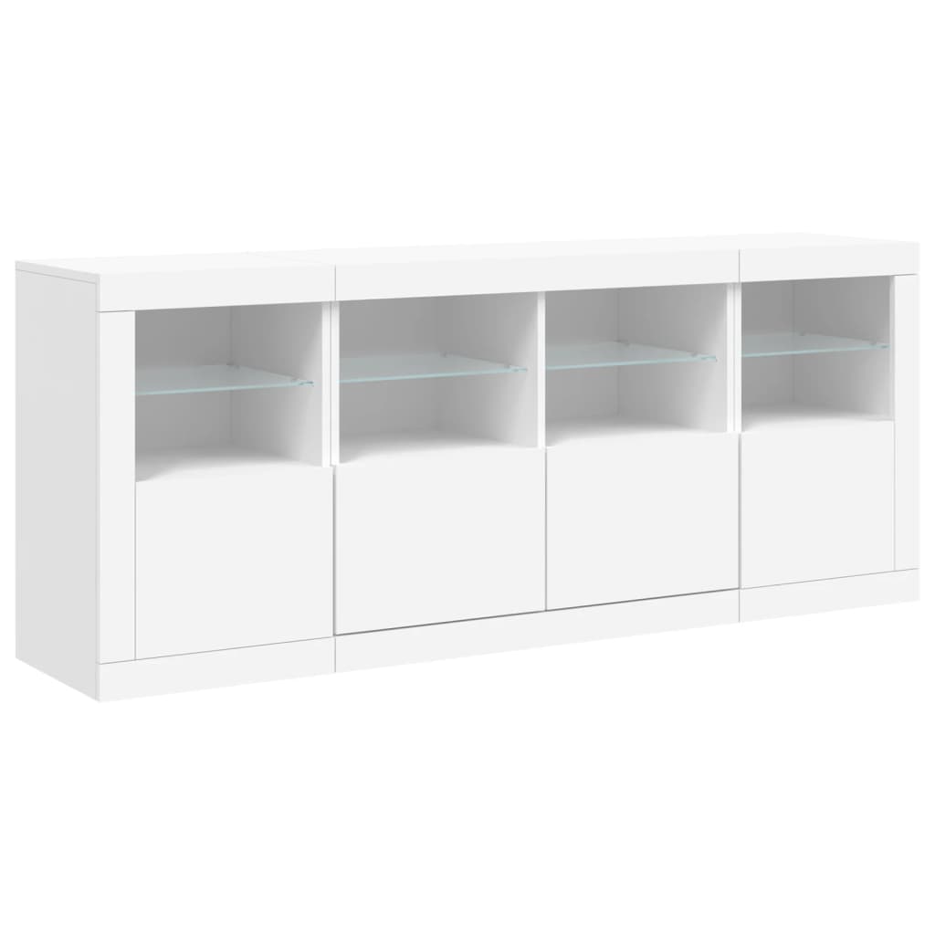 Komoda s LED svjetlima bijela 163 x 37 x 67 cm