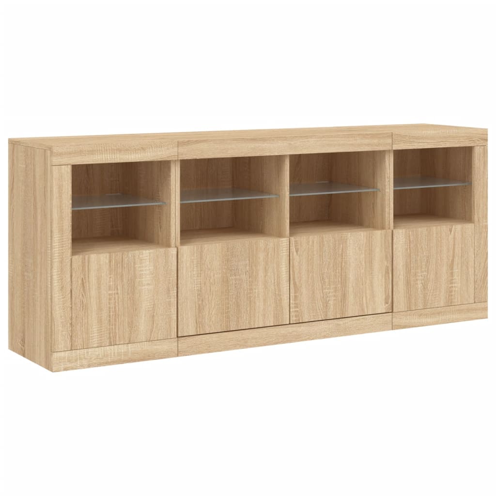 Komoda s LED svjetlima boja hrasta sonome 163x37x67 cm
