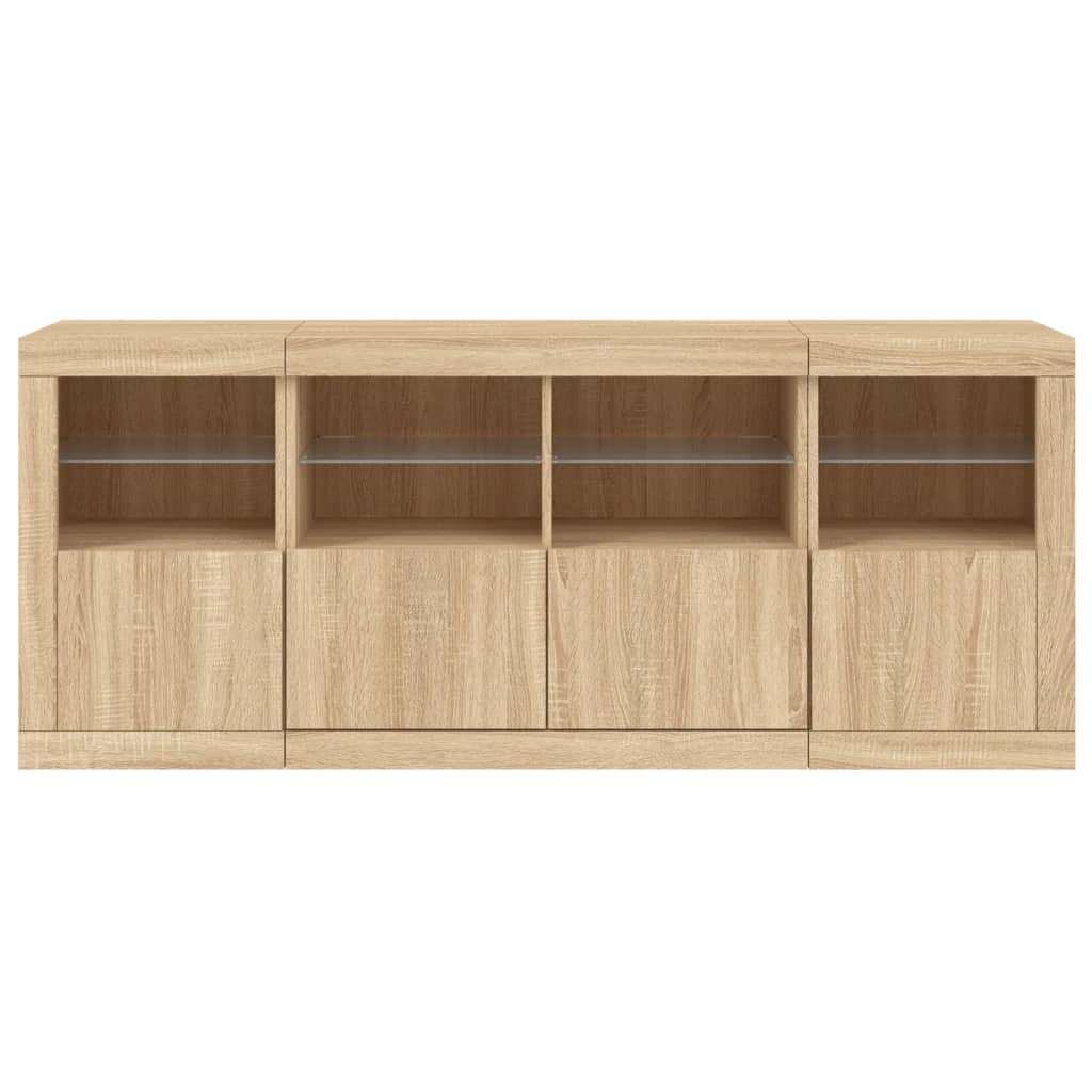 Komoda s LED svjetlima boja hrasta sonome 163x37x67 cm