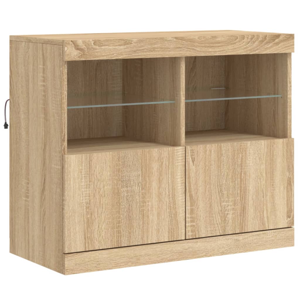 Komoda s LED svjetlima boja hrasta sonome 163x37x67 cm