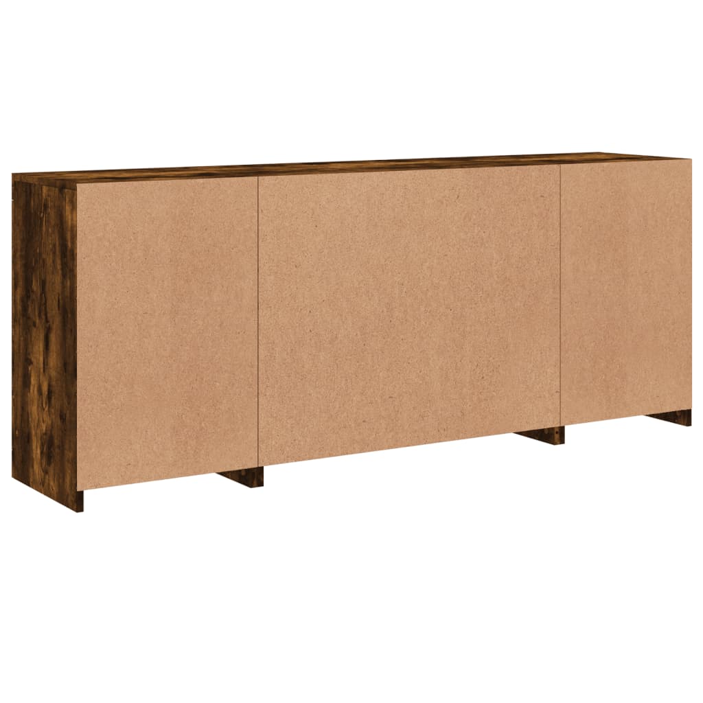 Komoda s LED svjetlima boja dimljenog hrasta 163x37x67 cm