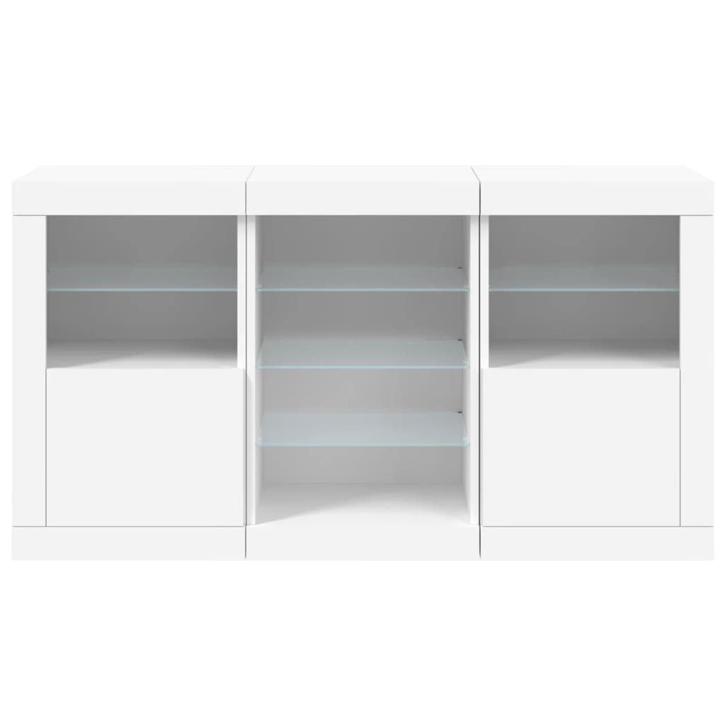Komoda s LED svjetlima bijela 123 x 37 x 67 cm
