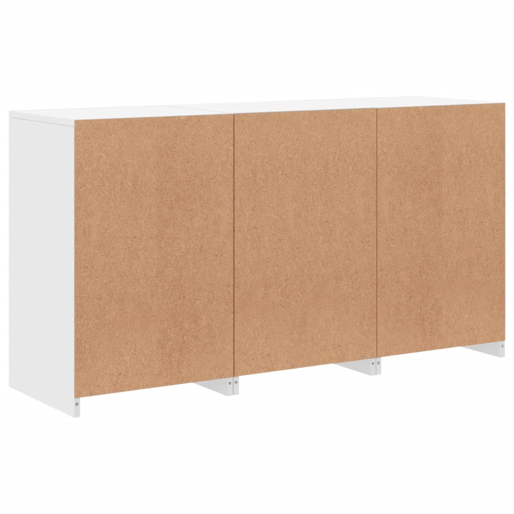 Komoda s LED svjetlima bijela 123 x 37 x 67 cm