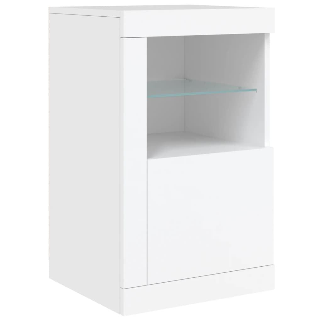 Komoda s LED svjetlima bijela 123 x 37 x 67 cm