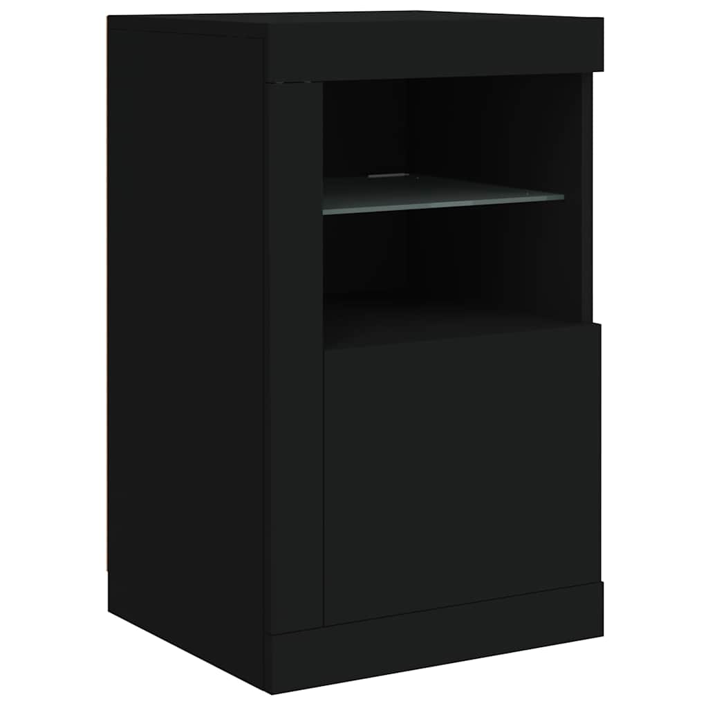Komoda s LED svjetlima crna 123 x 37 x 67 cm