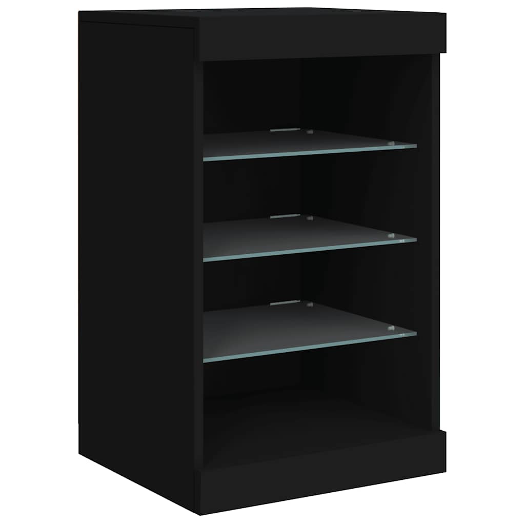 Komoda s LED svjetlima crna 123 x 37 x 67 cm