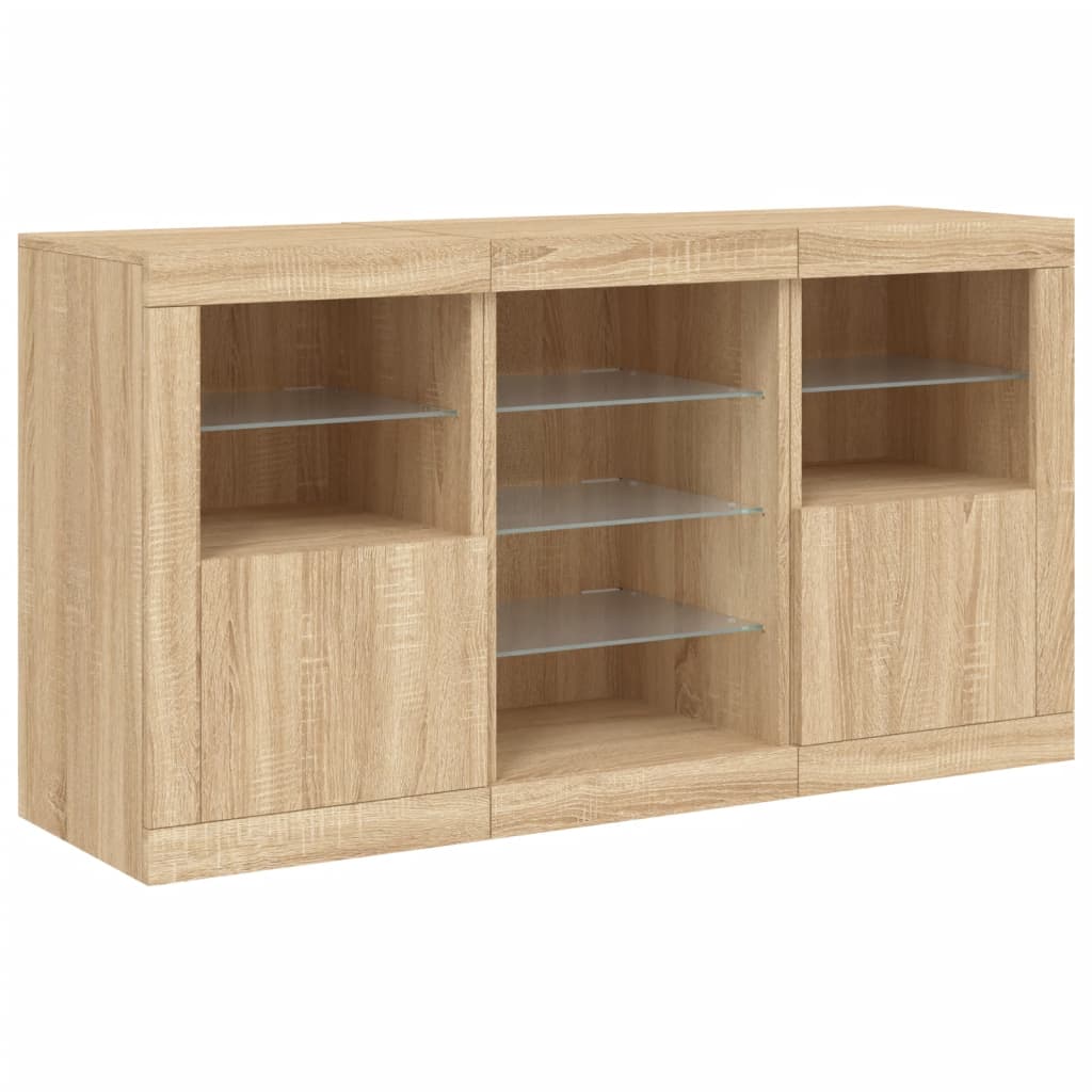 Komoda s LED svjetlima boja hrasta sonome 123x37x67 cm