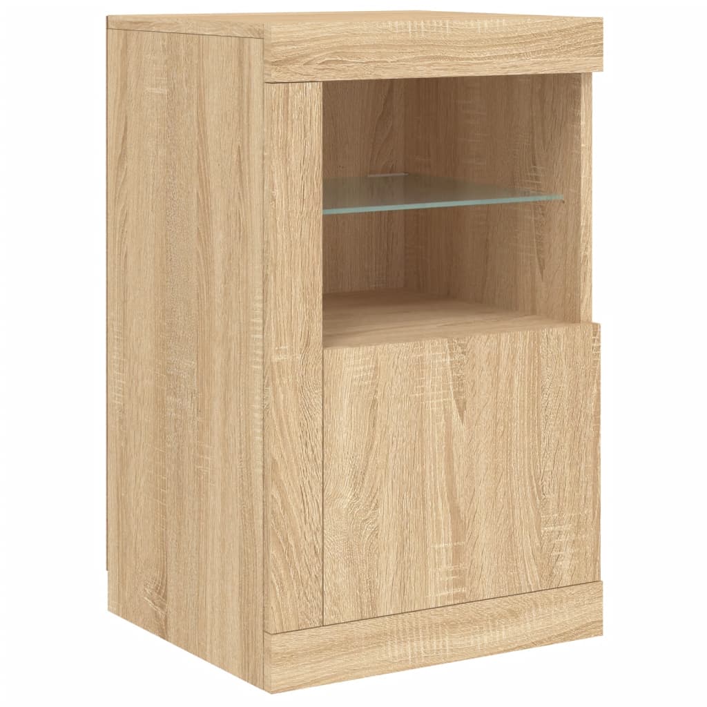 Komoda s LED svjetlima boja hrasta sonome 123x37x67 cm