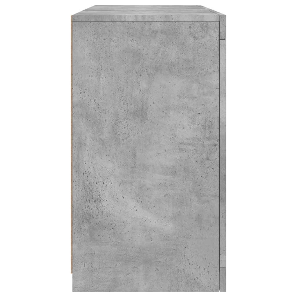 Komoda s LED svjetlima siva boja betona 123x37x67 cm