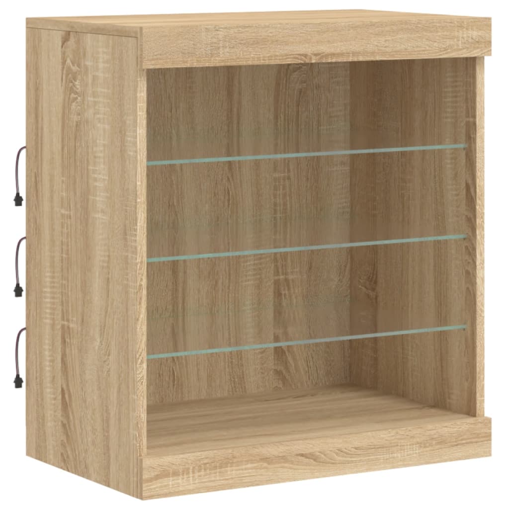 Komoda s LED svjetlima boja hrasta sonome 142,5x37x67 cm
