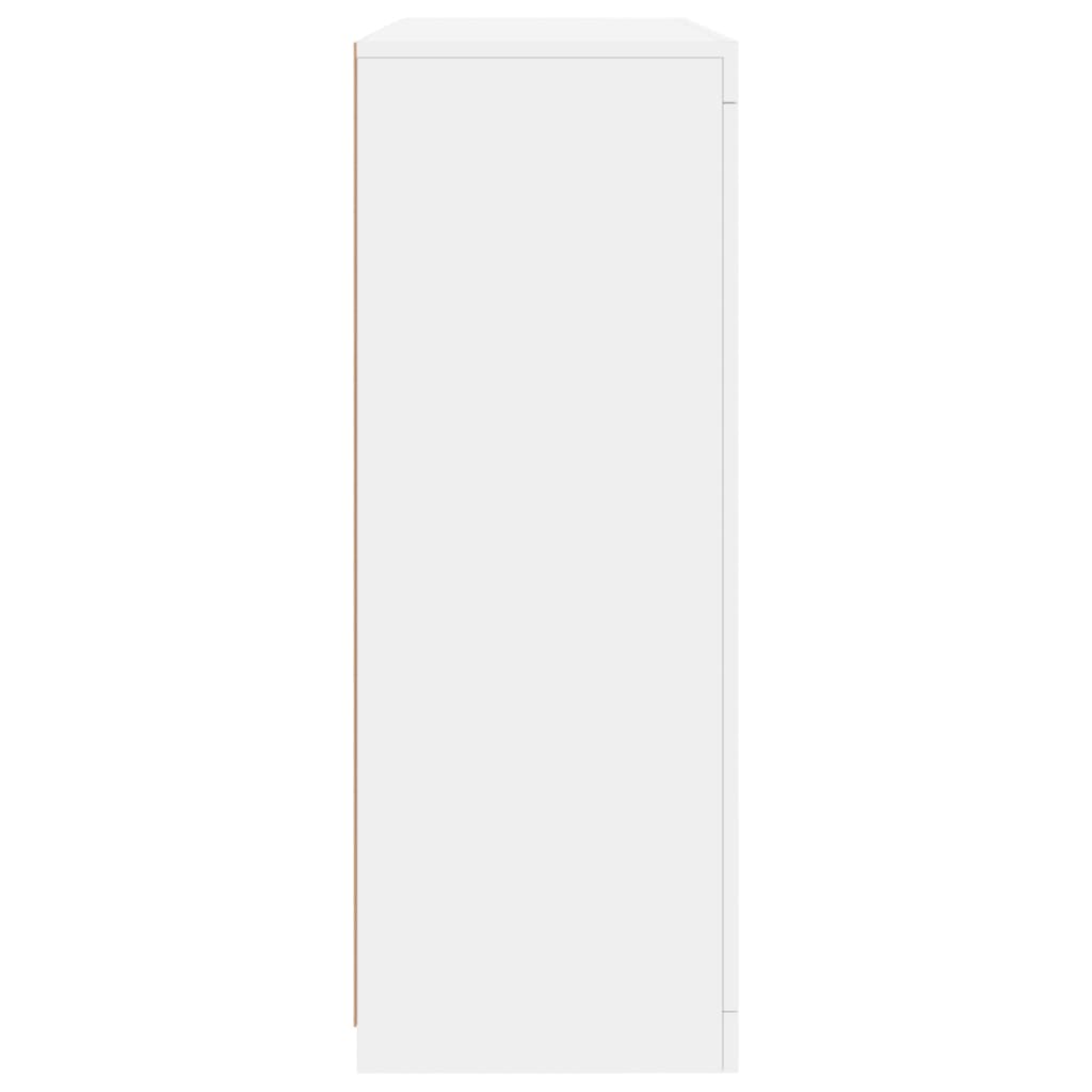 Komode s LED svjetlima 3 kom bijele od konstruiranog drva
