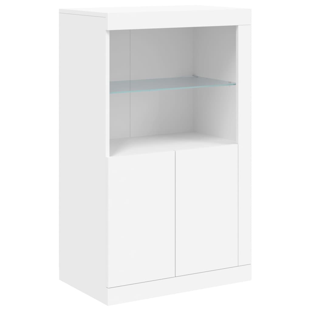 Komoda s LED svjetlima bijela 162 x 37 x 100 cm