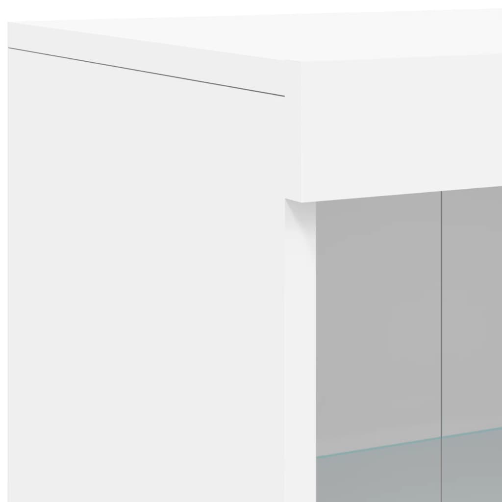 Komoda s LED svjetlima bijela 162 x 37 x 100 cm