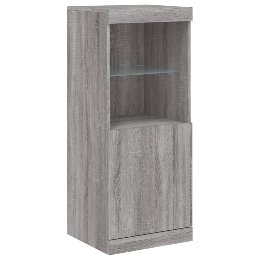 Komoda s LED svjetlima boja sivog hrasta 162x37x100 cm
