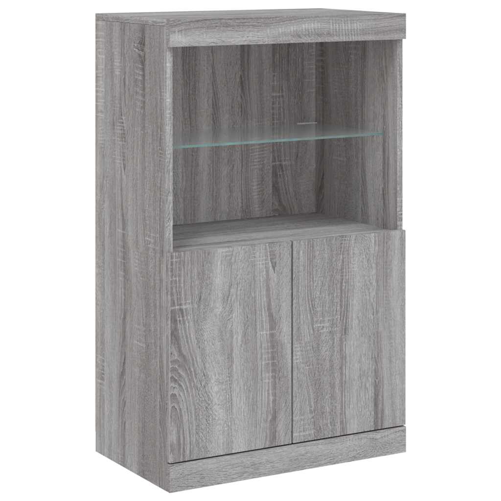 Komoda s LED svjetlima boja sivog hrasta 181,5x37x100 cm