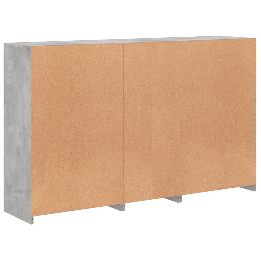 Komoda s LED svjetlima siva boja betona 162 x 37 x 100 cm