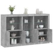 Komoda s LED svjetlima siva boja betona 162 x 37 x 100 cm