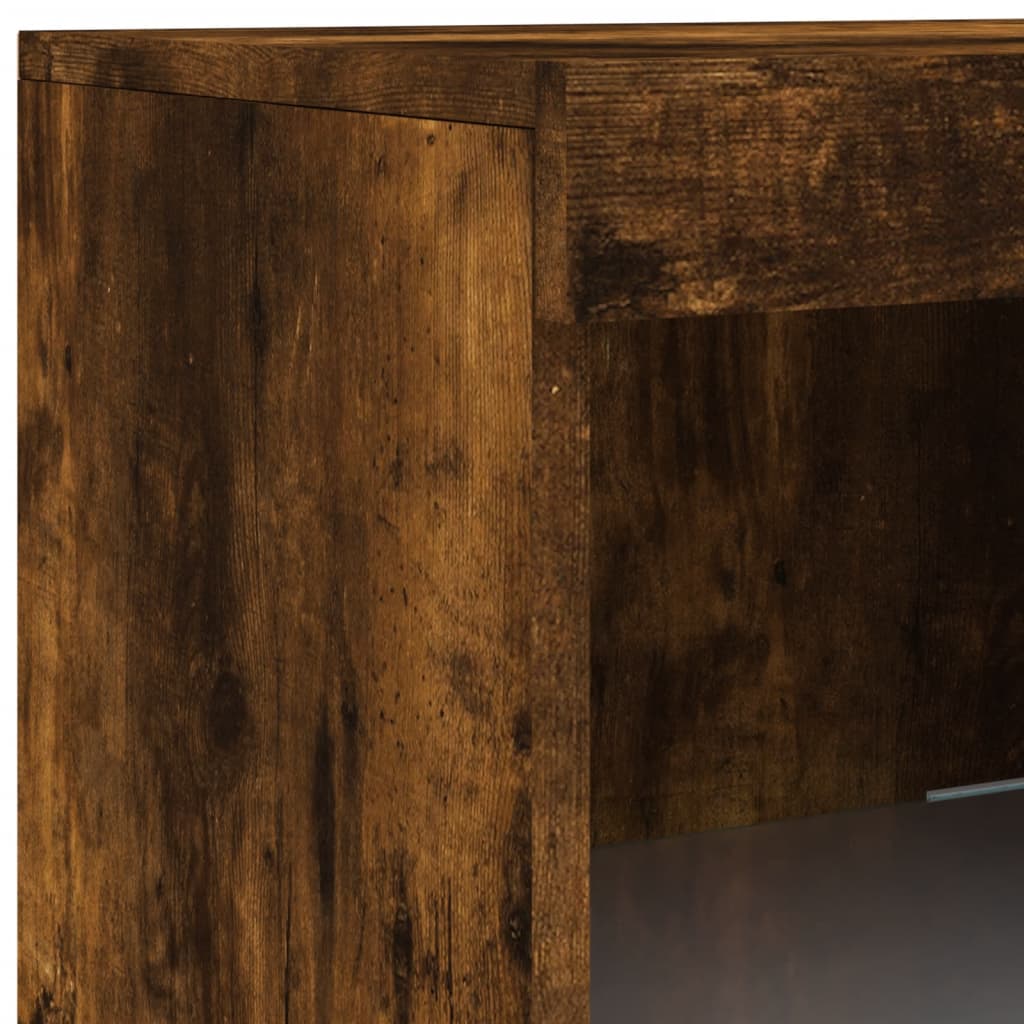Komoda s LED svjetlima boja dimljenog hrasta 162x37x100 cm