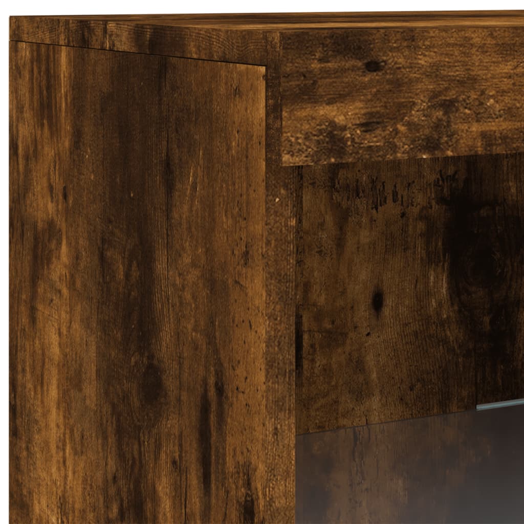 Komoda s LED svjetlima boja dimljenog hrasta 162x37x100 cm