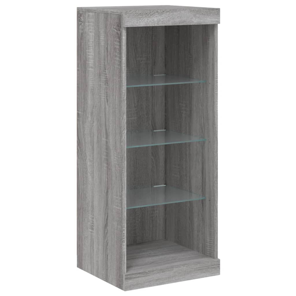 Komoda s LED svjetlima boja sivog hrasta 162x37x100 cm