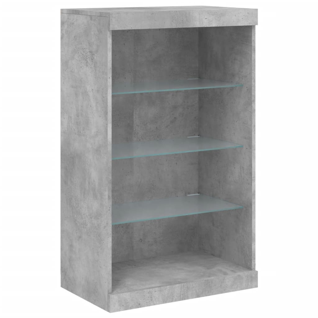 Komoda s LED svjetlima siva boja betona 181,5x37x100 cm