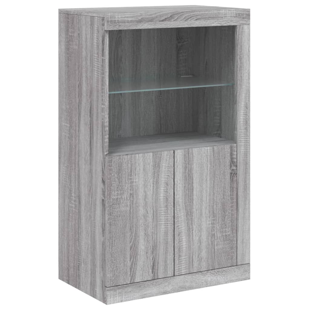 Komoda s LED svjetlima boja sivog hrasta 181,5x37x100 cm
