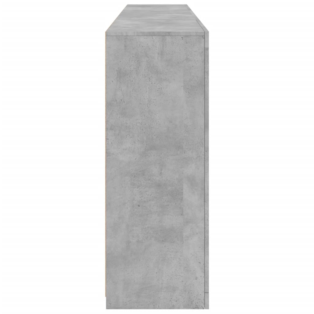 Komoda s LED svjetlima siva boja betona 202x37x100 cm