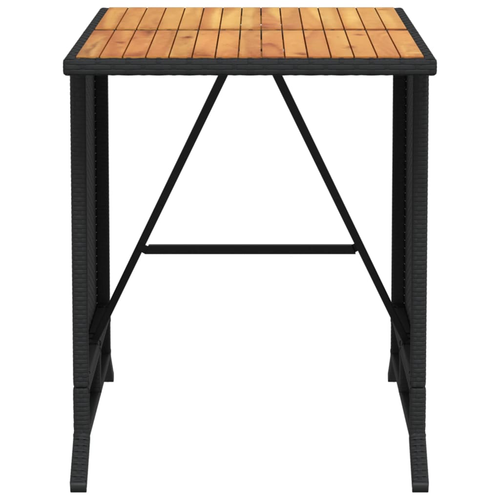 3-dijelni bistro set s jastucima crni od poliratana