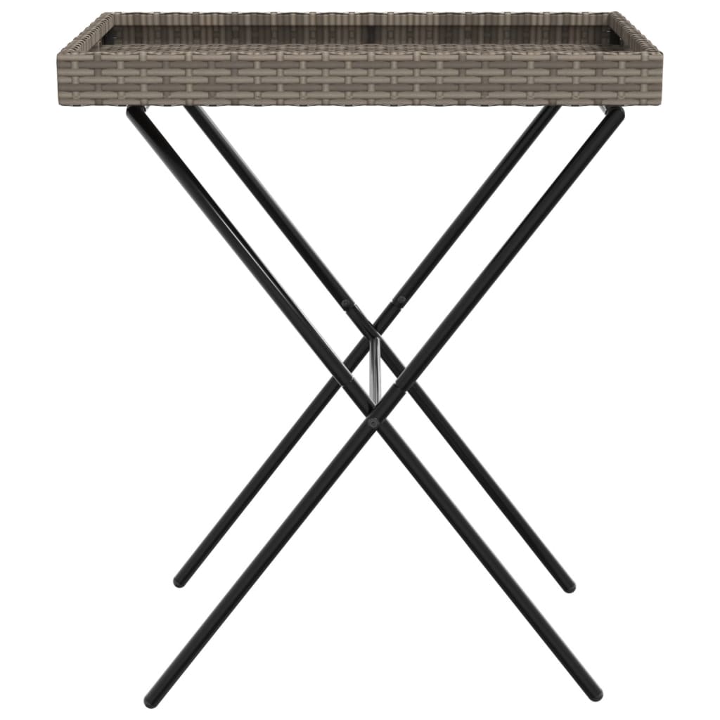 Sklopivi stol s pladnjem sivi 65 x 40 x 75 cm od poliratana