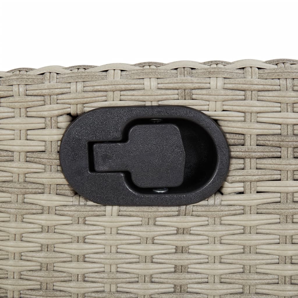 3-dijelni bistro set s jastucima svjetlosivi od poliratana