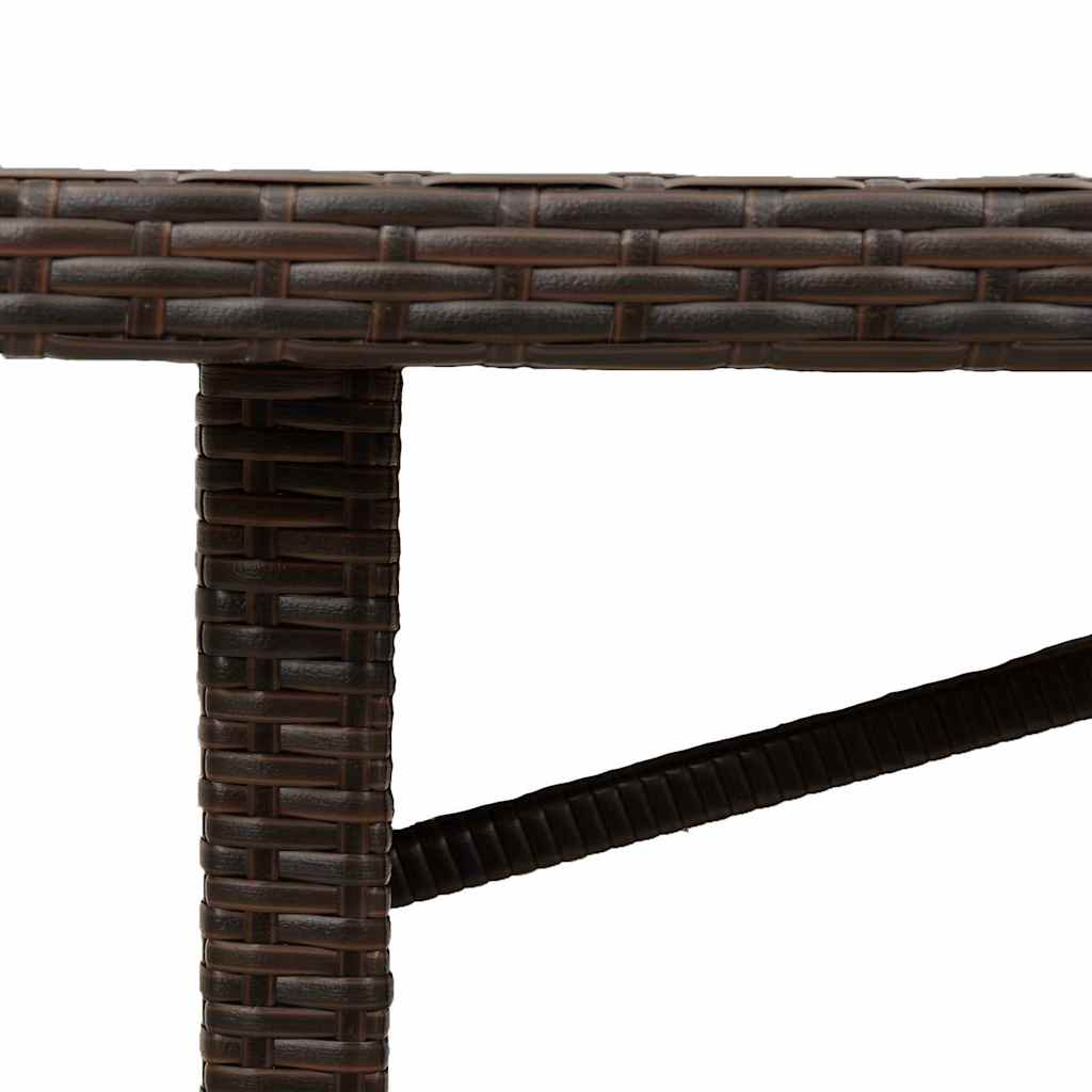 Vrtni stol sa staklenom pločom smeđi 190x80x74 cm od poliratana