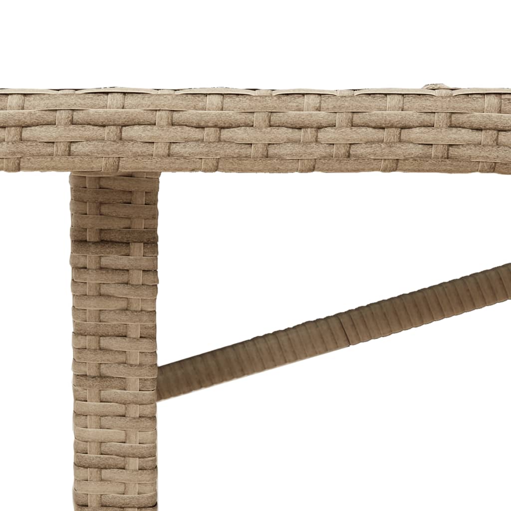 Vrtni stol sa staklenom pločom bež 190x80x74 cm od poliratana