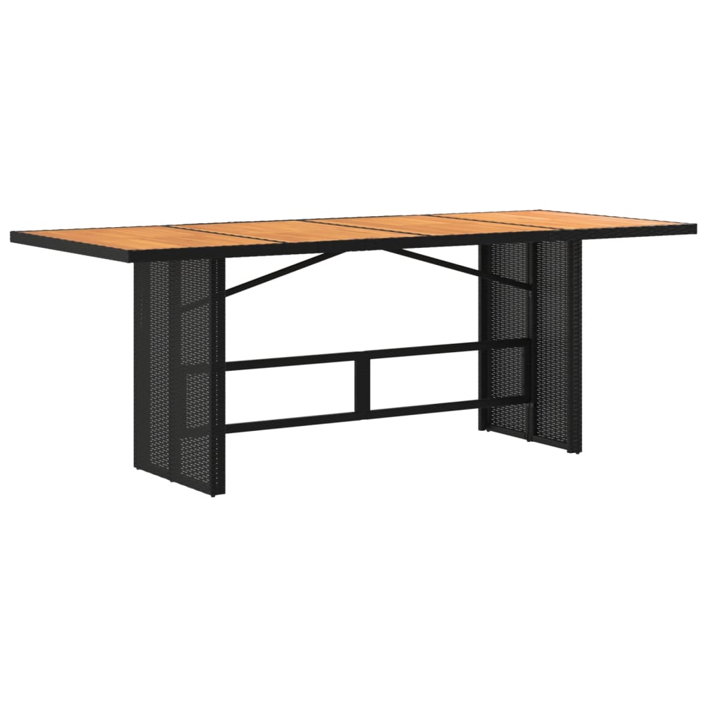 Vrtni stol s pločom od drva bagrema crni 190x80x74 cm poliratan