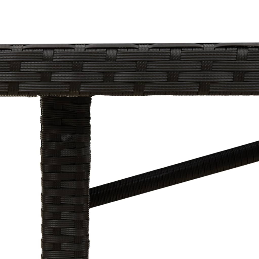Vrtni stol s pločom od drva bagrema crni 190x80x74 cm poliratan