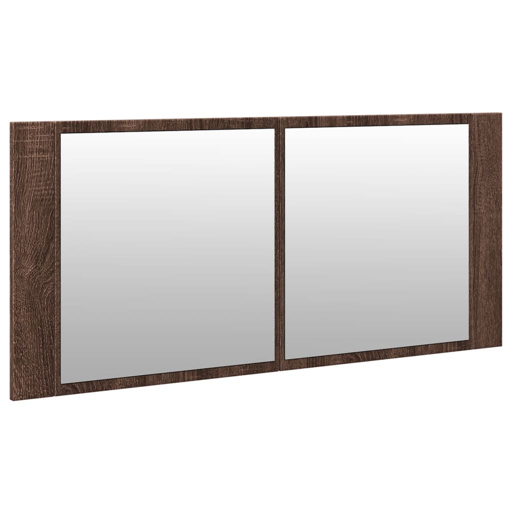 LED kupaonski ormarić s ogledalom smeđa boja hrasta 100x12x45cm