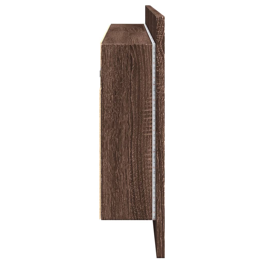 LED kupaonski ormarić s ogledalom smeđa boja hrasta 100x12x45cm