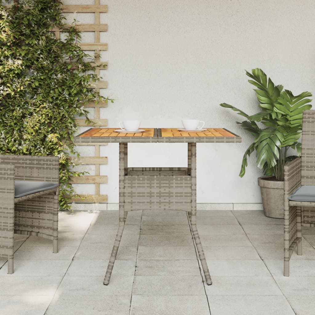 Vrtni stol s pločom od drva bagrema sivi 80x80x75 cm poliratan