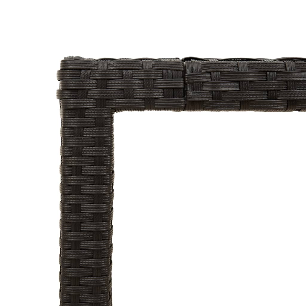 Vrtni stol s pločom od drva bagrema crni 90x90x75 cm poliratana