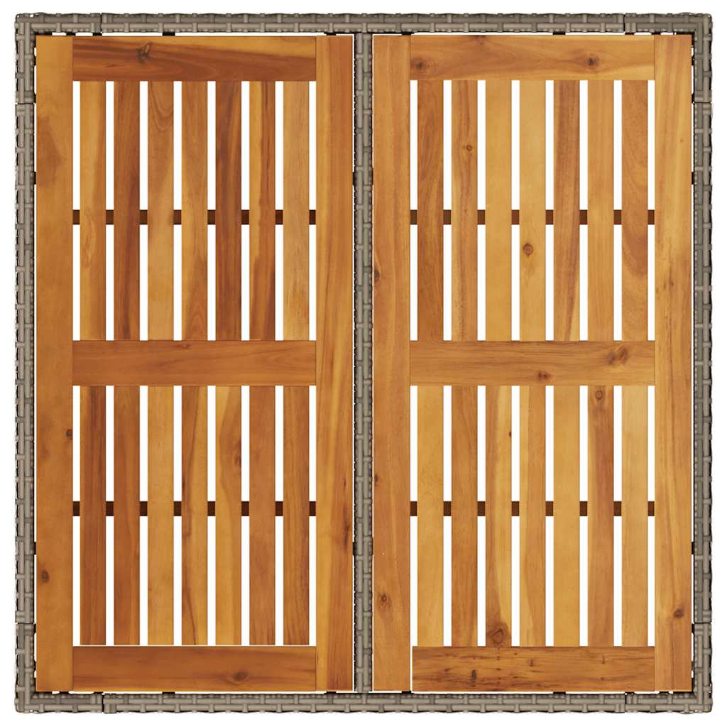 Vrtni stol s pločom od drva bagrema sivi 90x90x75 cm poliratana