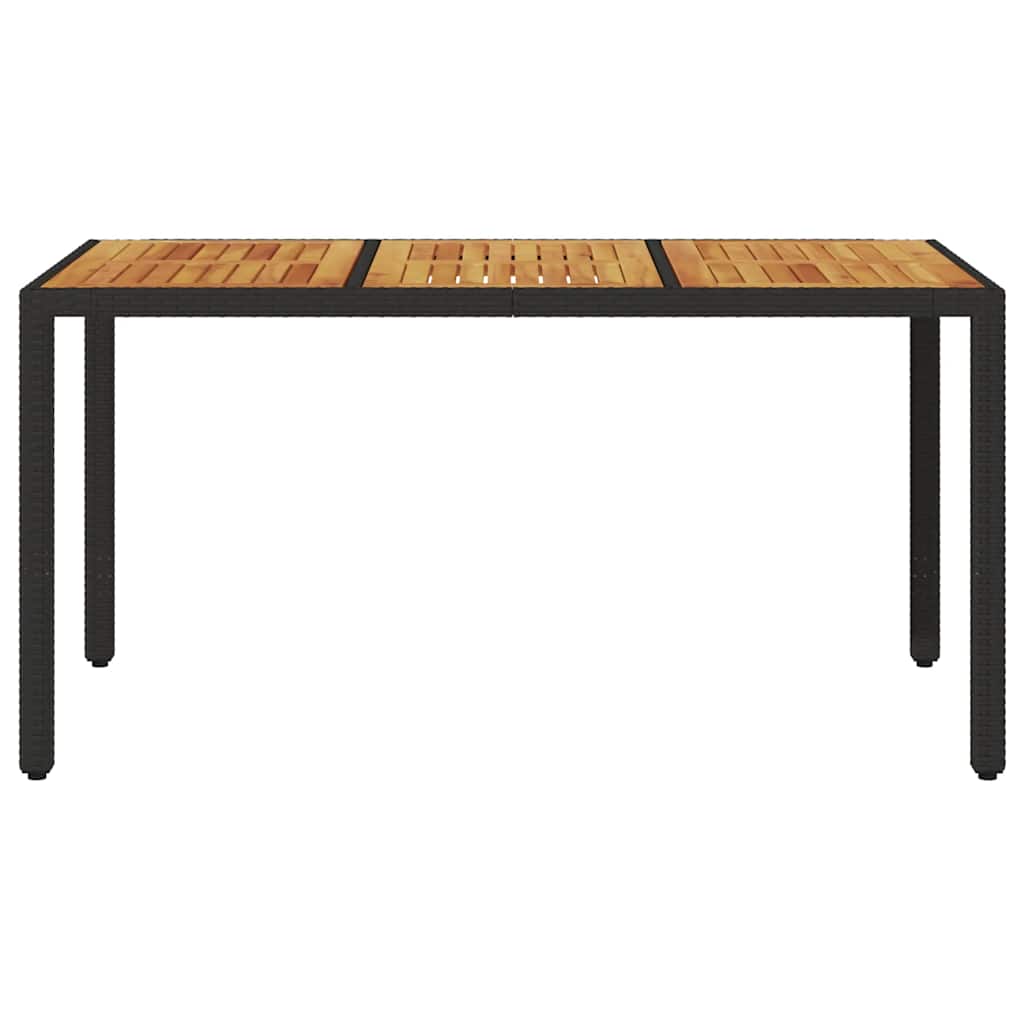 Vrtni stol s pločom od drva bagrema crni 150x90x75cm poliratana