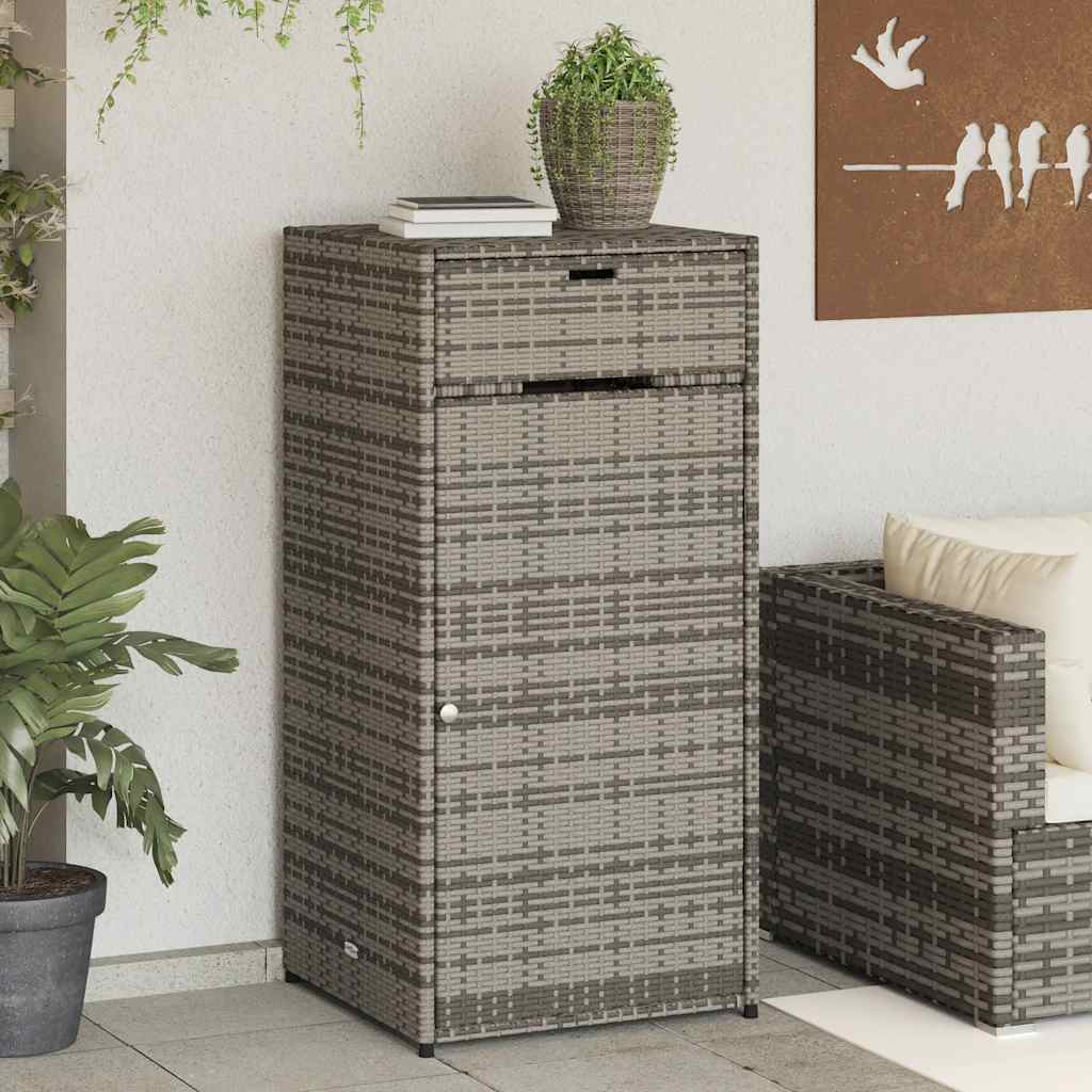 Vrtni ormarić za pohranu sivi 55x55x111 cm od poliratana