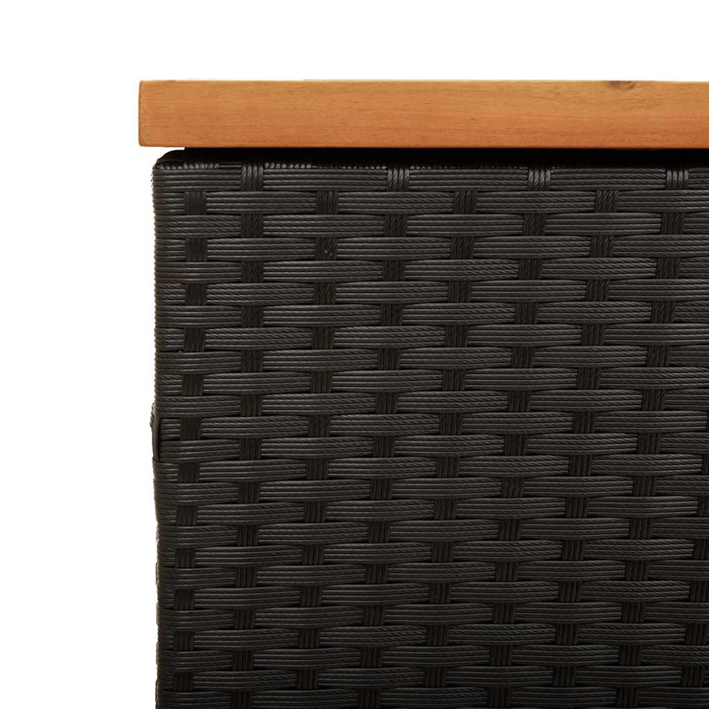 Vrtna kutija za pohranu crna 220x50x54 cm od poliratana i drva