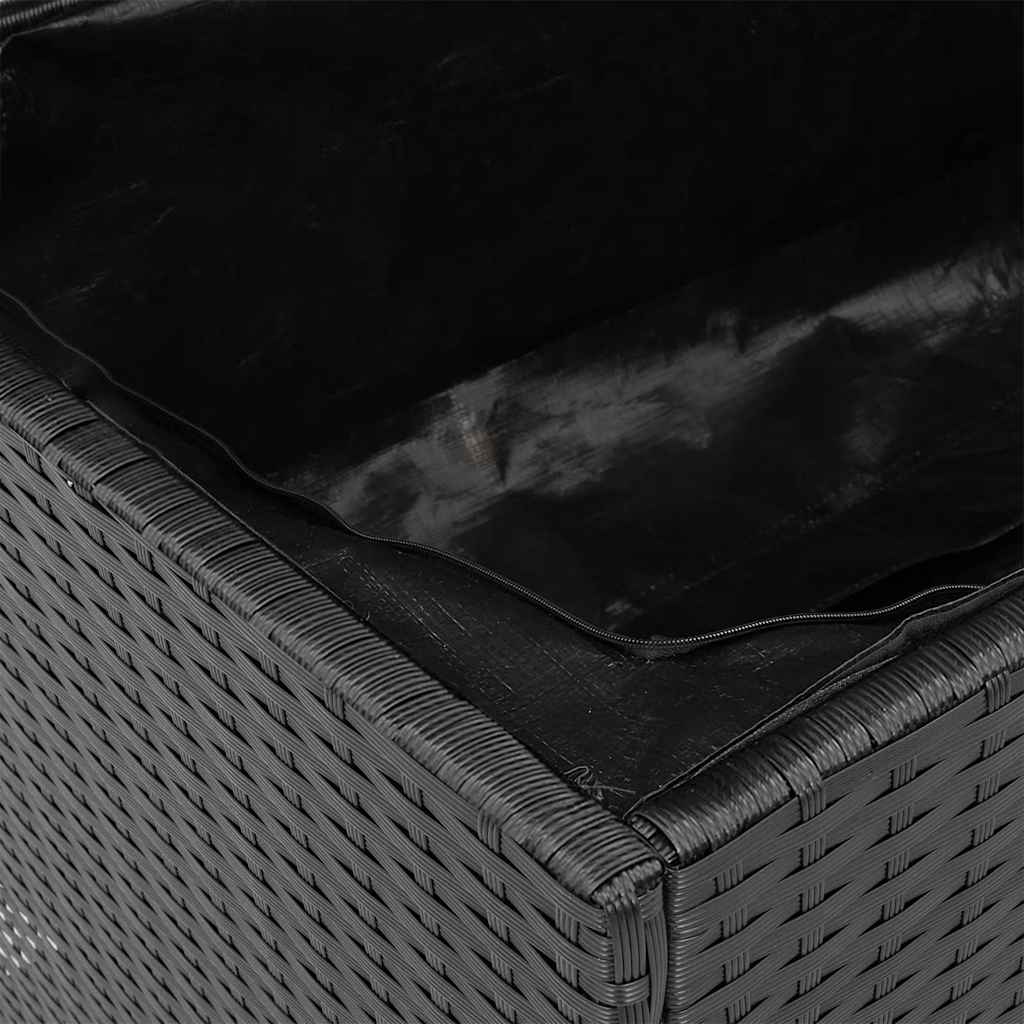 Vrtna kutija za pohranu crna 220x50x54 cm od poliratana i drva